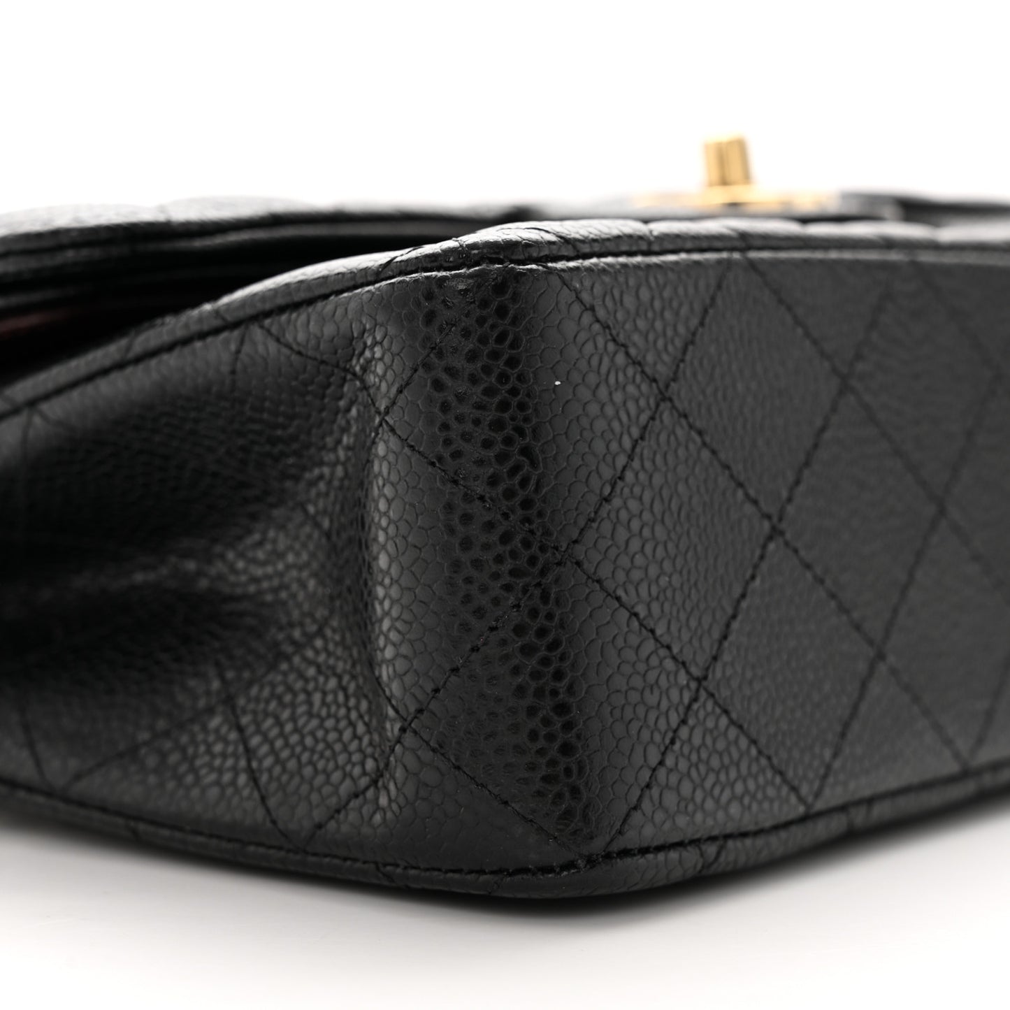 Caviar Quilted Small Double Flap Black