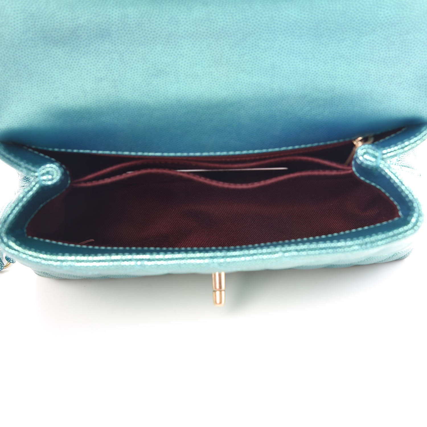 Chanel Metallic Caviar Quilted Mini Coco Handle Flap Blue 5 of 12