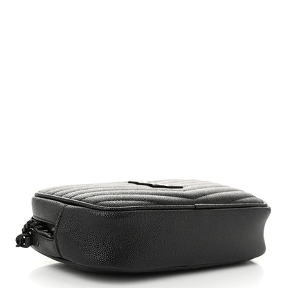 Saint Laurent Grain De Poudre Matelasse Monochrome Monogram Mini Lou Camera Bag Black 4 of 10