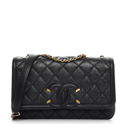 Chanel Caviar Quilted Small CC Filigree Flap Black 1 of 9