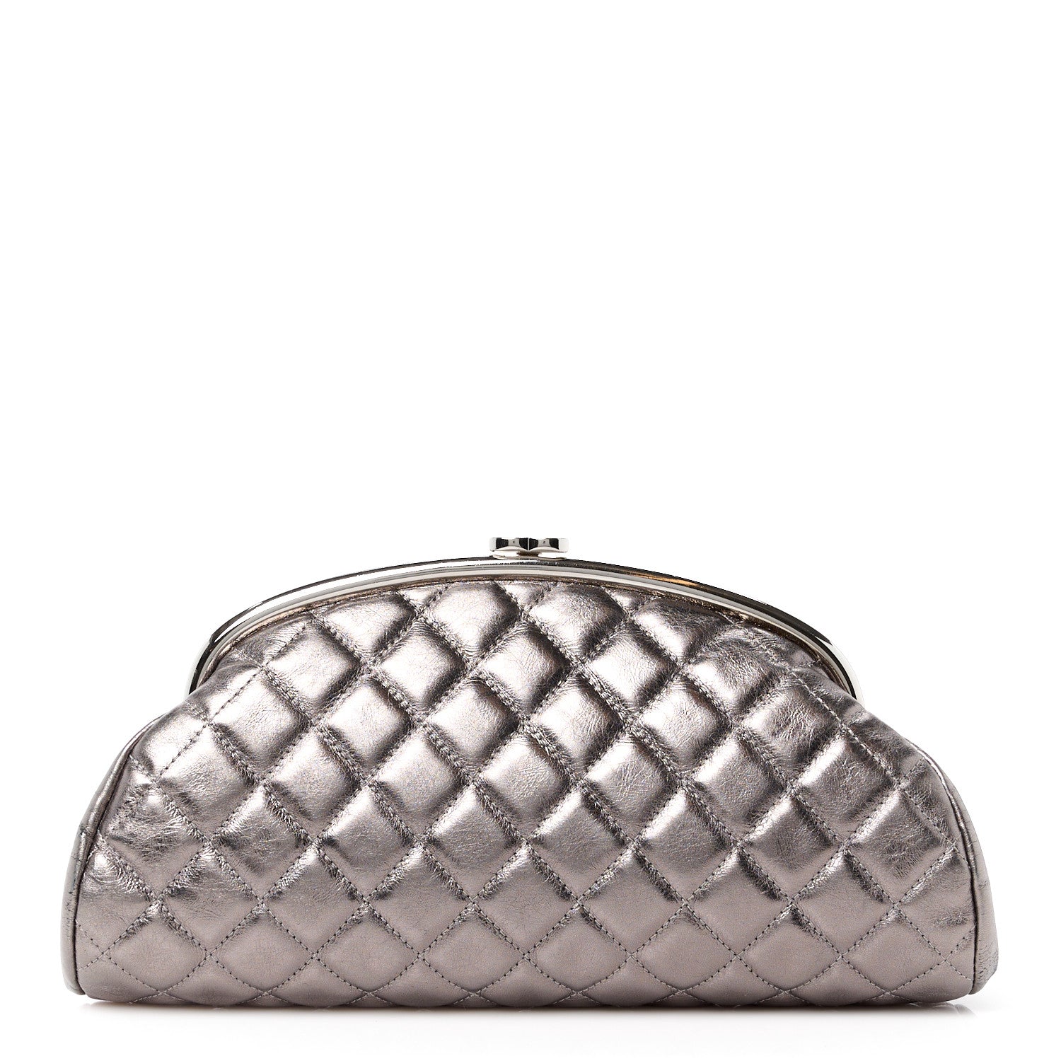 Chanel Metallic Aged Calfskin Quilted Timeless Clutch Silver 1 of 12