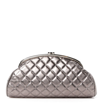 Chanel Metallic Aged Calfskin Quilted Timeless Clutch Silver 1 of 12