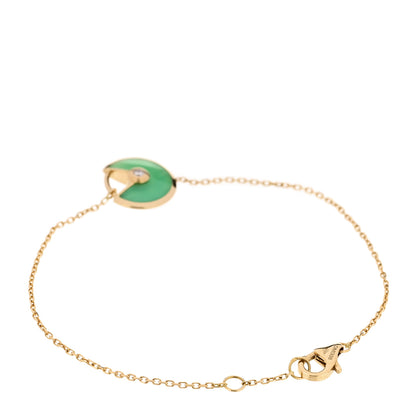 Cartier 18K Yellow Gold Diamond Chrysoprase Amulette de Cartier Bracelet 2 of 5