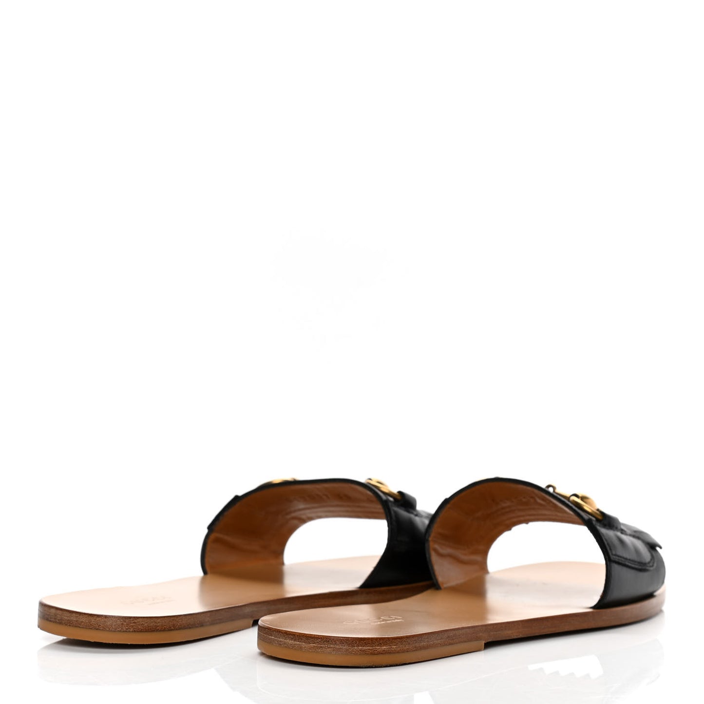 Malaga Kid Fringe Horsebit Slide Sandals 38 Black