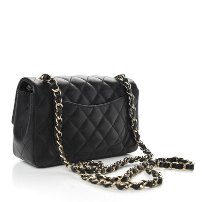 Chanel Lambskin Quilted Mini Rectangular Flap Black 3 of 9