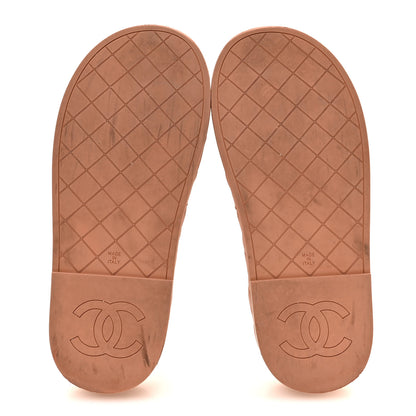 Chanel Lambskin Quilted CC Mules Sandals 37 Brown 6 of 9