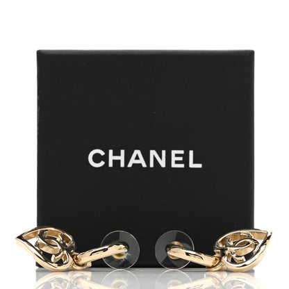 Chanel Metal CC Heart Coco In Love Drop Earrings Gold 5 of 5