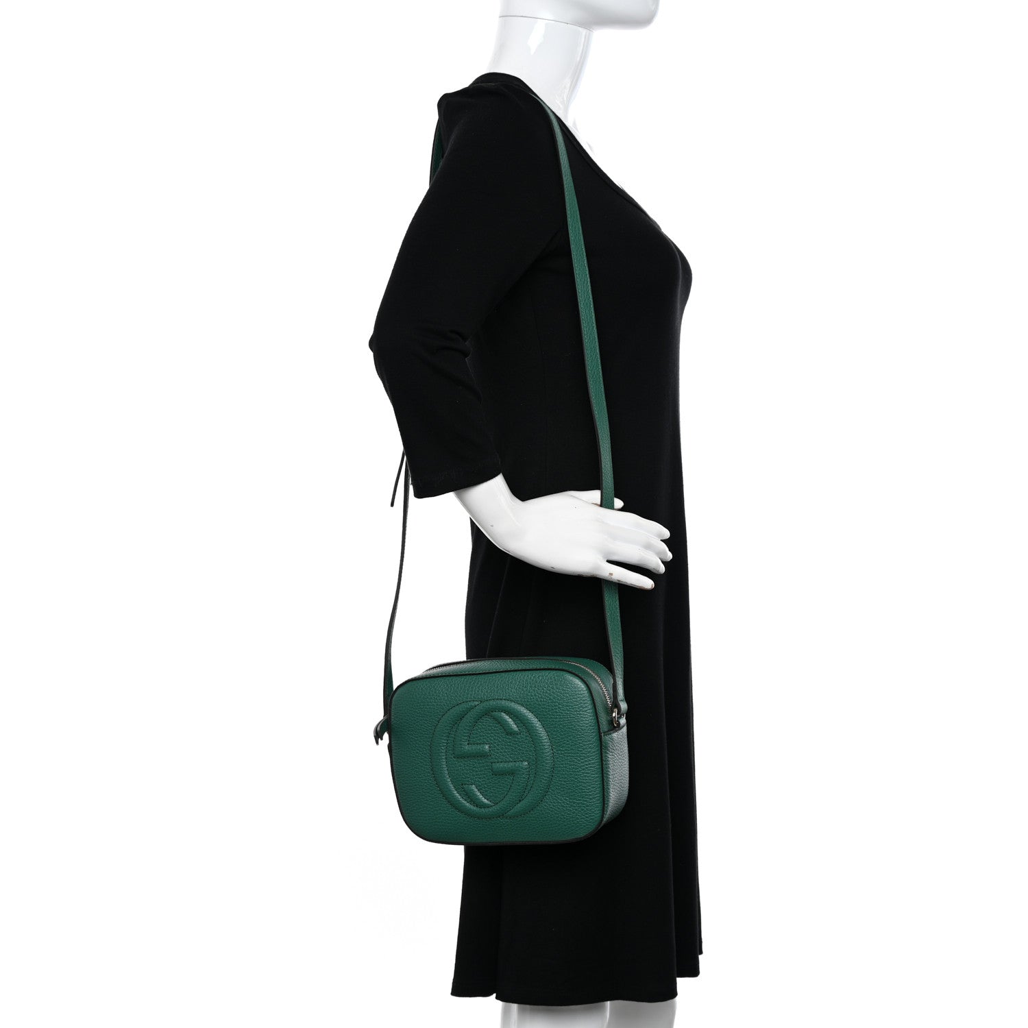 Gucci Pebbled Calfskin Small Soho Disco Bag Emerald Green 2 of 10