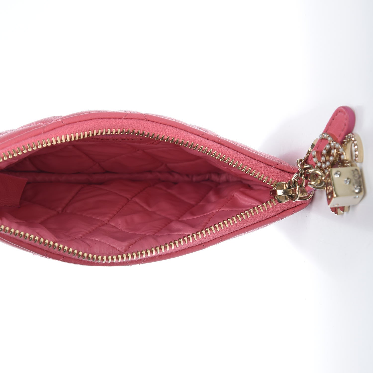 Chanel Lambskin Quilted Small Casino Cosmetic Case Pink 4 of 8