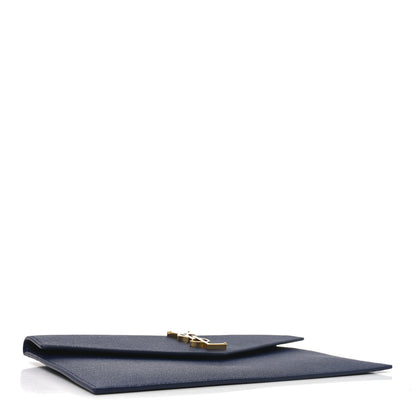 Saint Laurent Grain De Poudre Uptown Pouch Blue Charron 4 of 7