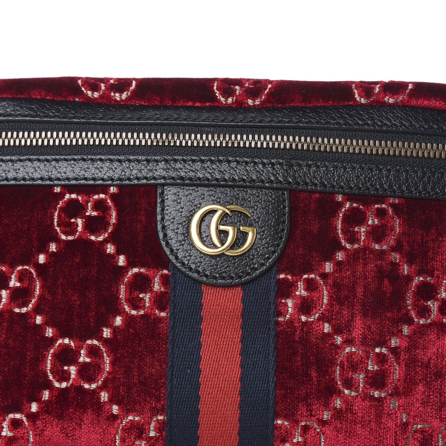 GG Monogram Velvet Belt Bag Red Cipria