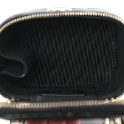 Chanel Lambskin Quilted Top Handle Mini Vanity Case With Chain Black 5 of 12