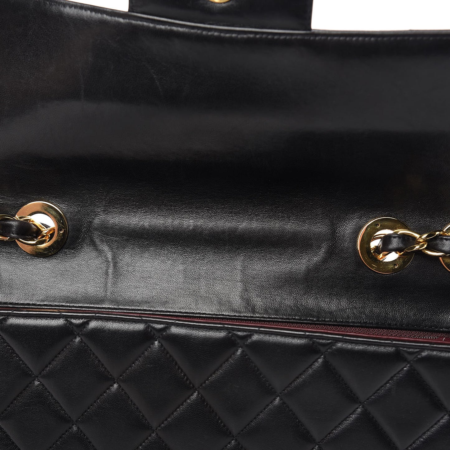 Lambskin Quilted Jumbo Single Flap Black