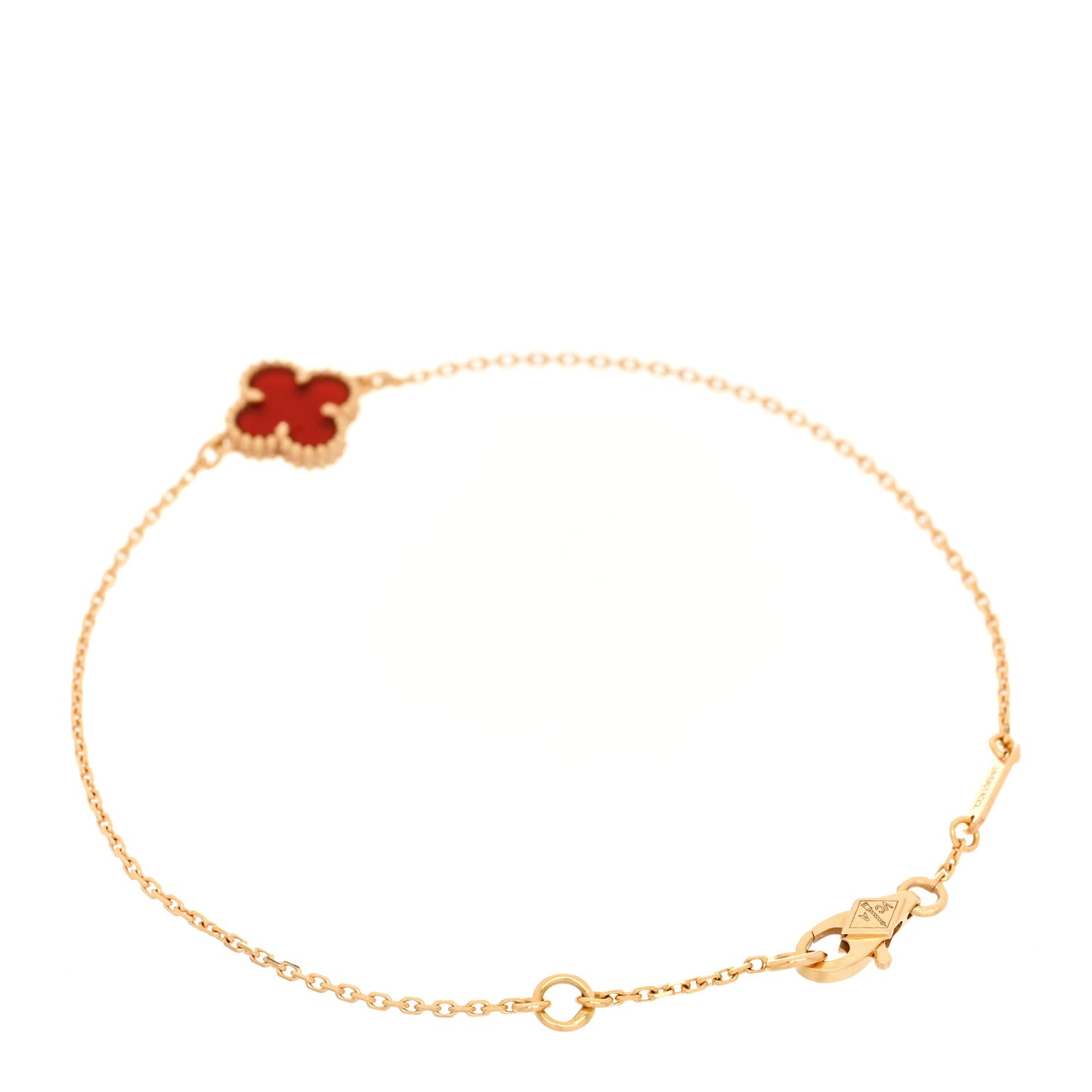 18K Rose Gold Carnelian Sweet Alhambra Bracelet