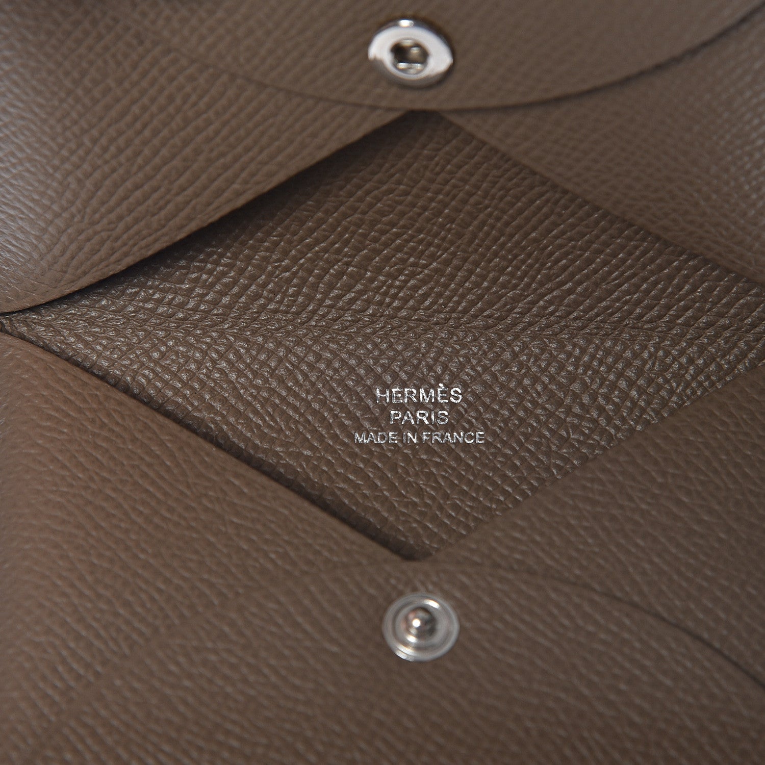 Hermes Epsom Calvi Card Case Etoupe 7 of 9
