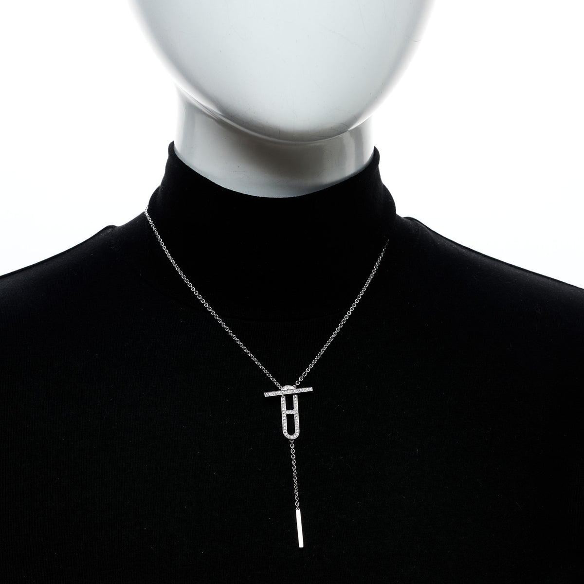 18K White Gold Diamond PM Ever Chaine D'Ancre Necklace ST