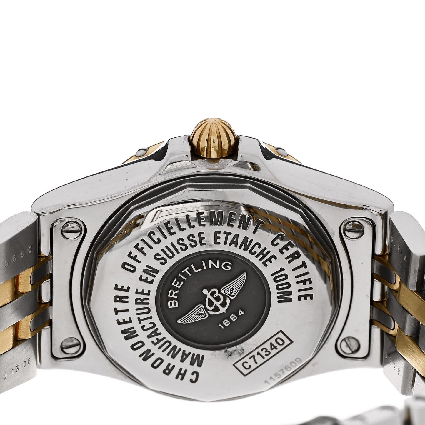 Stainless Steel 18K Yellow Gold 30mm Galactic Quartz Watch Blue C71340