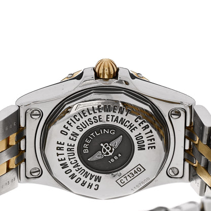 Breitling Stainless Steel 18K Yellow Gold 30mm Galactic Quartz Watch Blue C71340 4 of 5