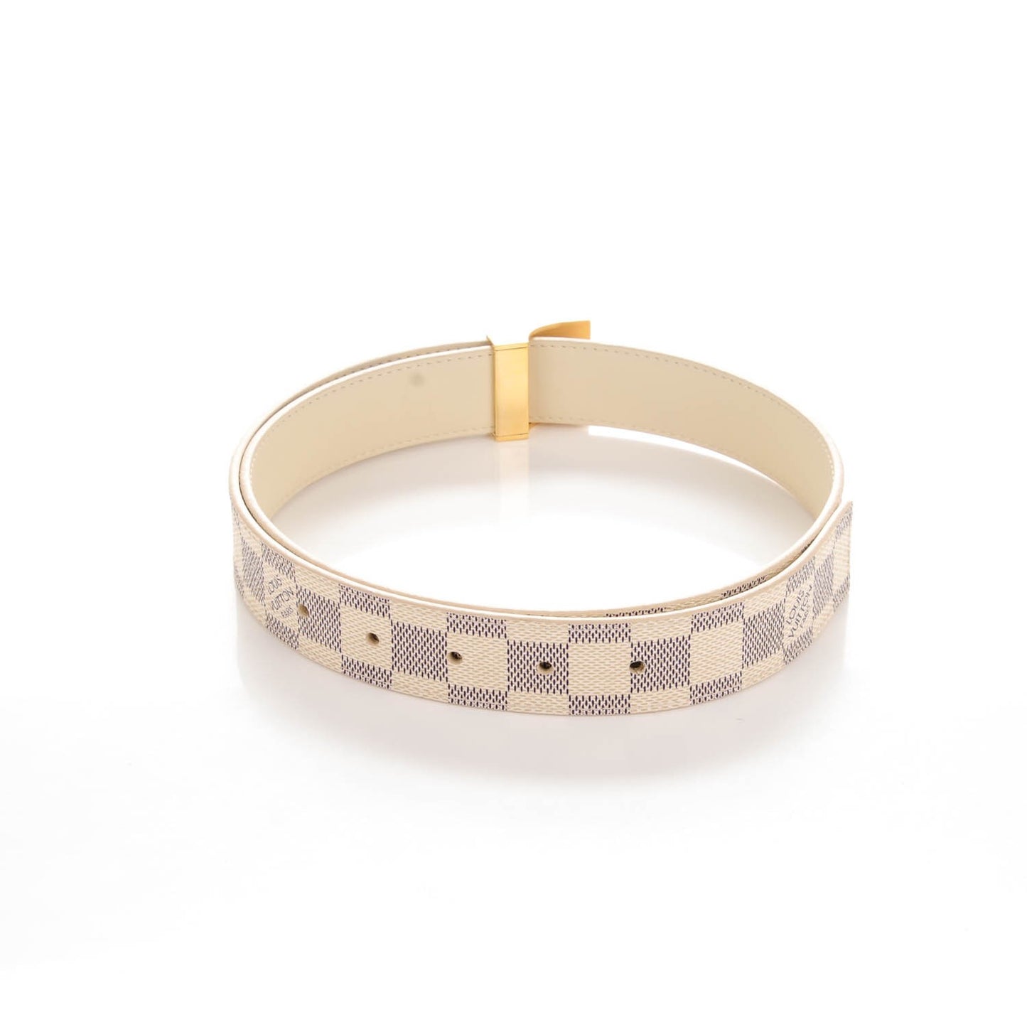 Damier Azur LV Paris Buckle Belt 80 32 Gold