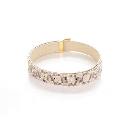 Louis Vuitton Damier Azur LV Paris Buckle Belt 80 32 Gold 3 of 5