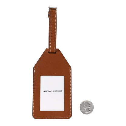 Hermes Fawn Barenia AirTag Travel Tag Fauve 2 of 6