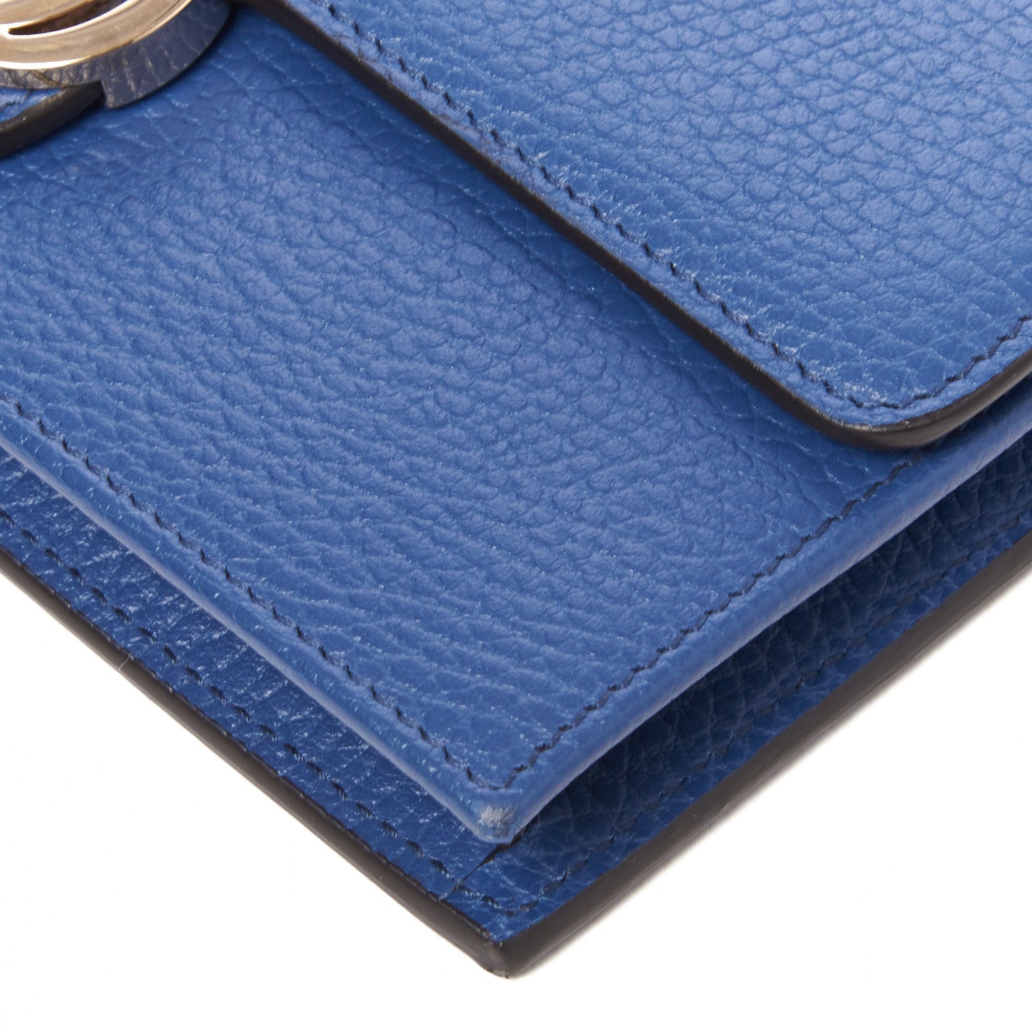 Dollar Calfskin Interlocking G Chain Wallet Caspian
