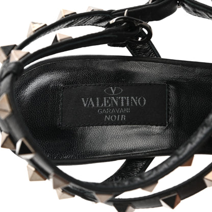 Valentino Garavani Calfskin Nappa Rockstud Ankle Strap 65mm Pumps 37.5 Black 7 of 8