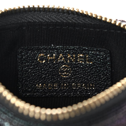 Chanel Iridescent Caviar Quilted Flap Zip Card Holder Black 7 of 7