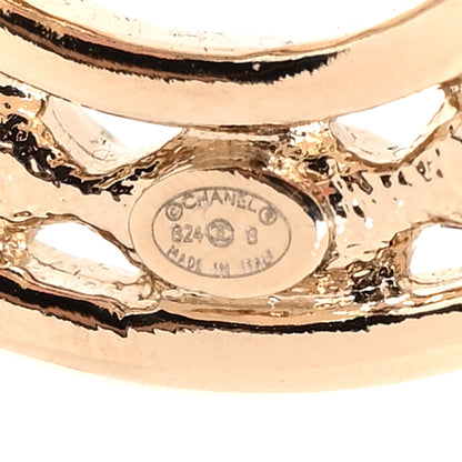 Chanel Crystal CC Round Earrings Gold 4 of 4