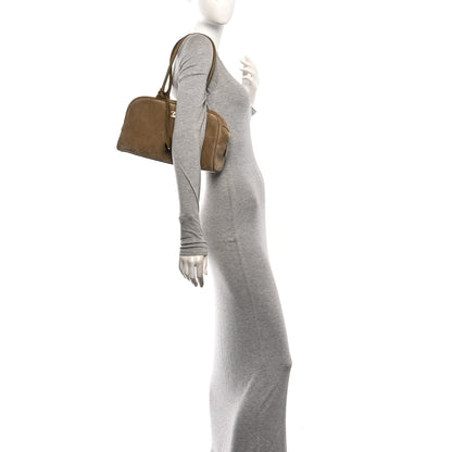 Chanel Suede Calfskin Large Perfect Bowling Bag Dark Beige 2 of 11