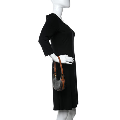 Celine Canvas Calfskin Mini Ava Triomphe Shoulder Bag Tan 2 of 11