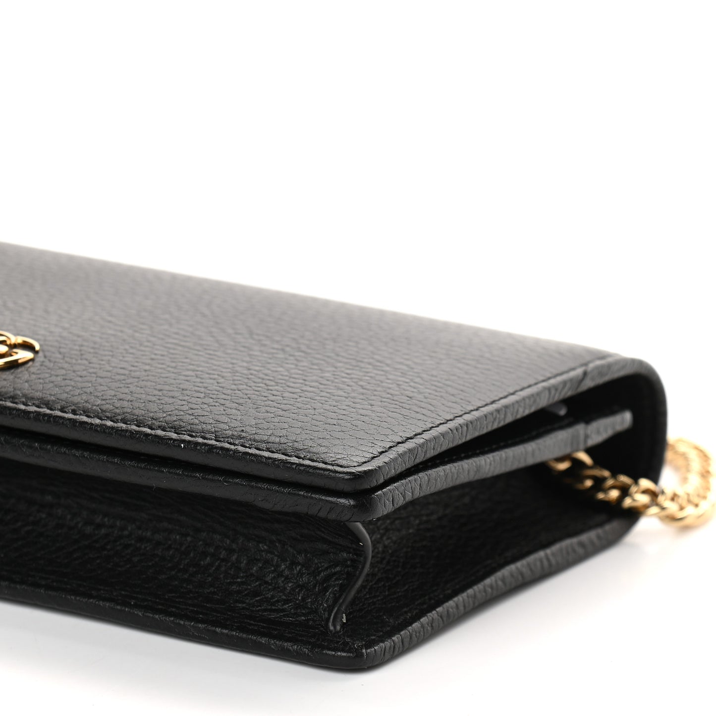 Calfskin Mini GG Marmont Chain Wallet Black