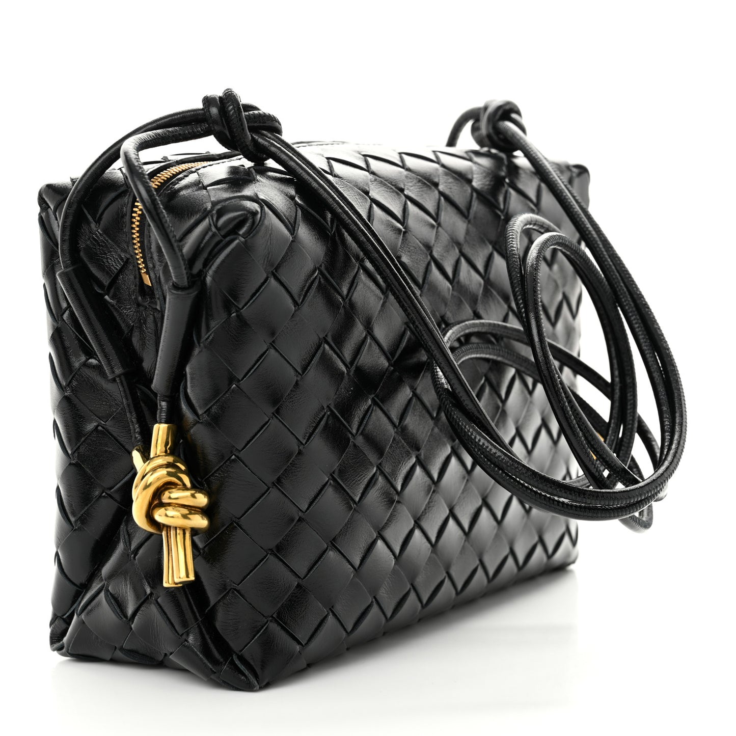 Polished Nappa Intrecciato Knot Small Loop Crossbody Bag Space