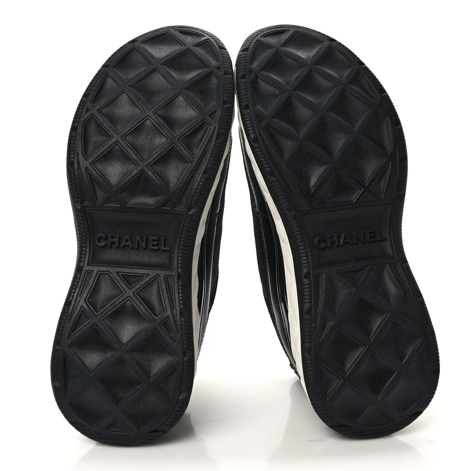 Chanel Velvet Calfskin Mixed Fibers CC Sneakers 36 Black 6 of 9