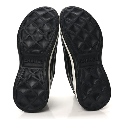 Chanel Velvet Calfskin Mixed Fibers CC Sneakers 36 Black 6 of 9