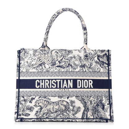 Christian Dior Canvas Embroidered Medium Dioriviera Toile De Jouy Book Tote Blue 1 of 11