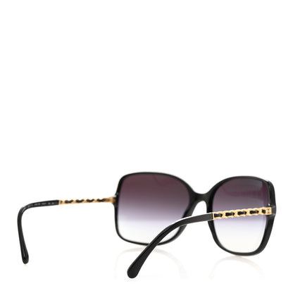 Chanel Lambskin Square Chain Sunglasses 5210-Q Black 4 of 7