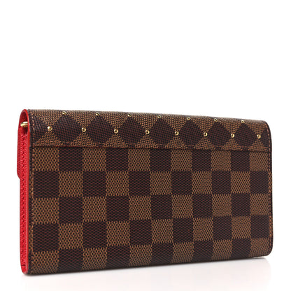 Louis Vuitton Damier Ebene Studded Sarah Wallet NM Cherry 3 of 7