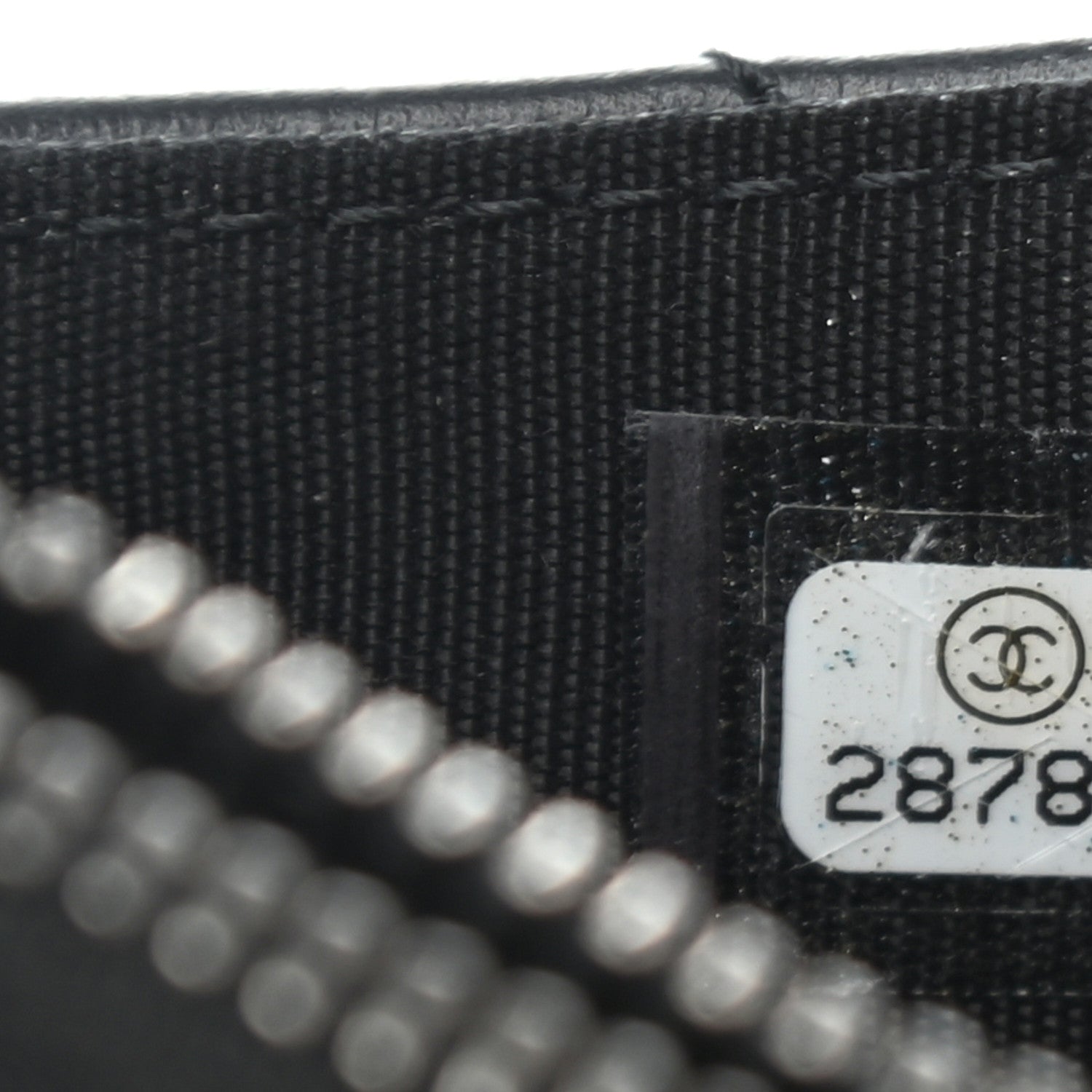 Chanel Calfskin Chevron Quilted Tassel Zip Card Holder Black 7 of 9