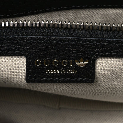 Gucci X ADIDAS Crystal Vintage Monogram Textured Dollar Calfskin Web Trefoil Logo Small Messenger Bag Bright Splash Off White Black 6 of 10