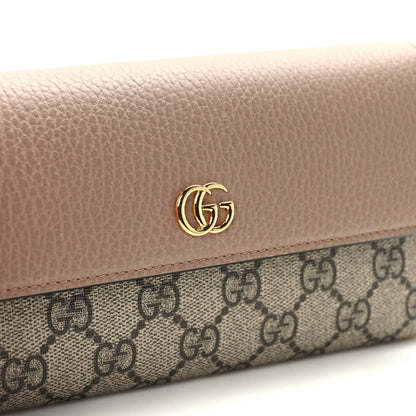 Gucci Dollar Calfskin GG Supreme Monogram GG Marmont Continental Wallet Old Rose Beige Ebony 7 of 9