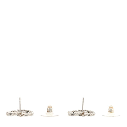 Chanel Crystal Twisted CC Earrings Silver 3 of 4