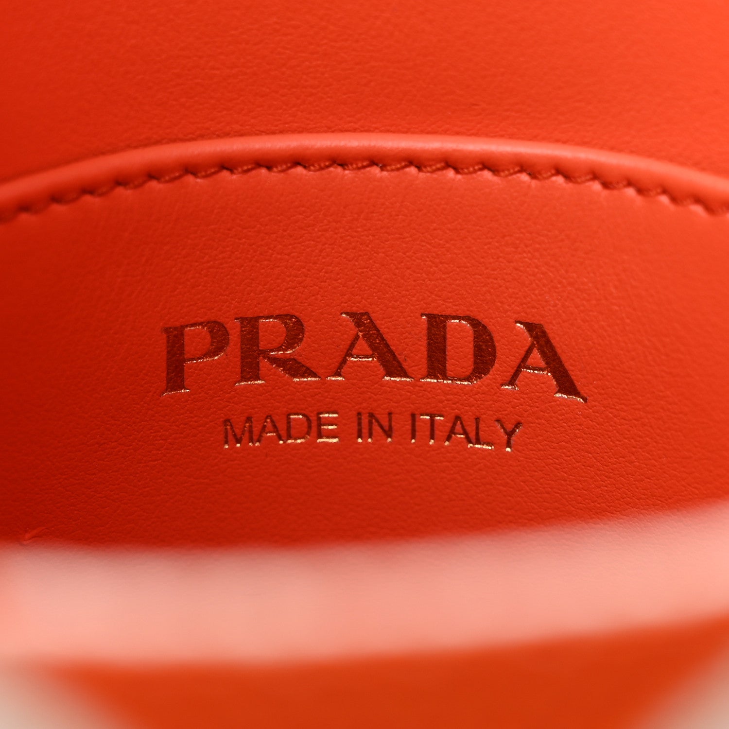 Prada Jacquard Saffiano Triangolo Symbole Embroidered Micro Tote Orange White 6 of 12