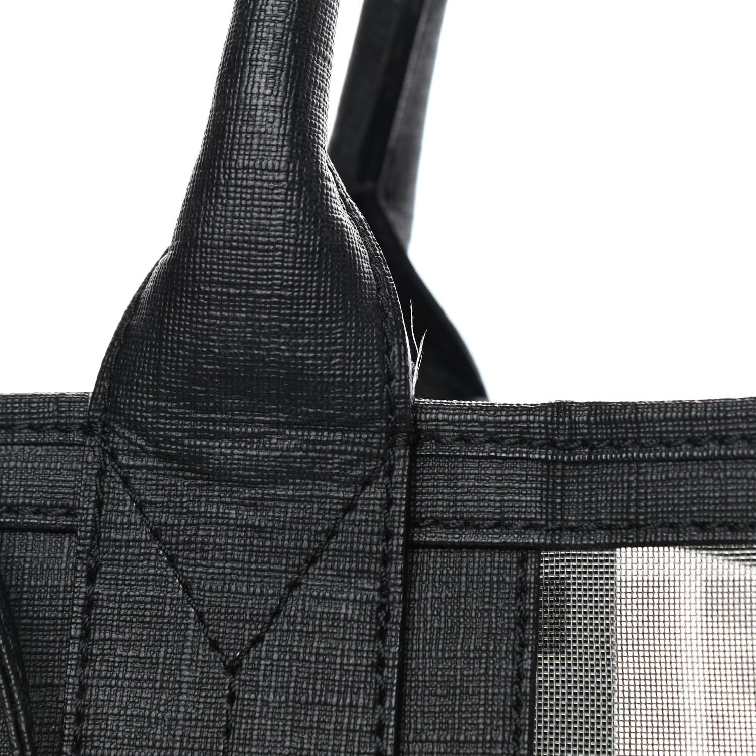Fendi Mesh Glazed Fabric FF Shopping Tote Black 9 of 14