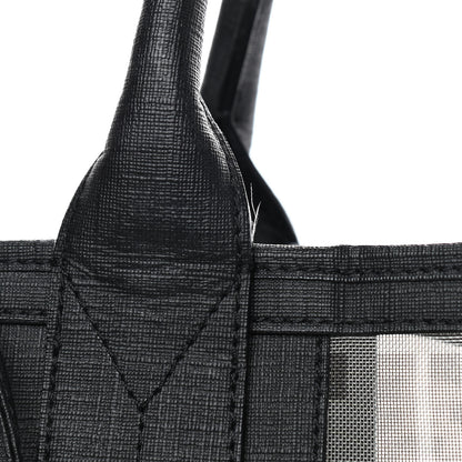Fendi Mesh Glazed Fabric FF Shopping Tote Black 9 of 14
