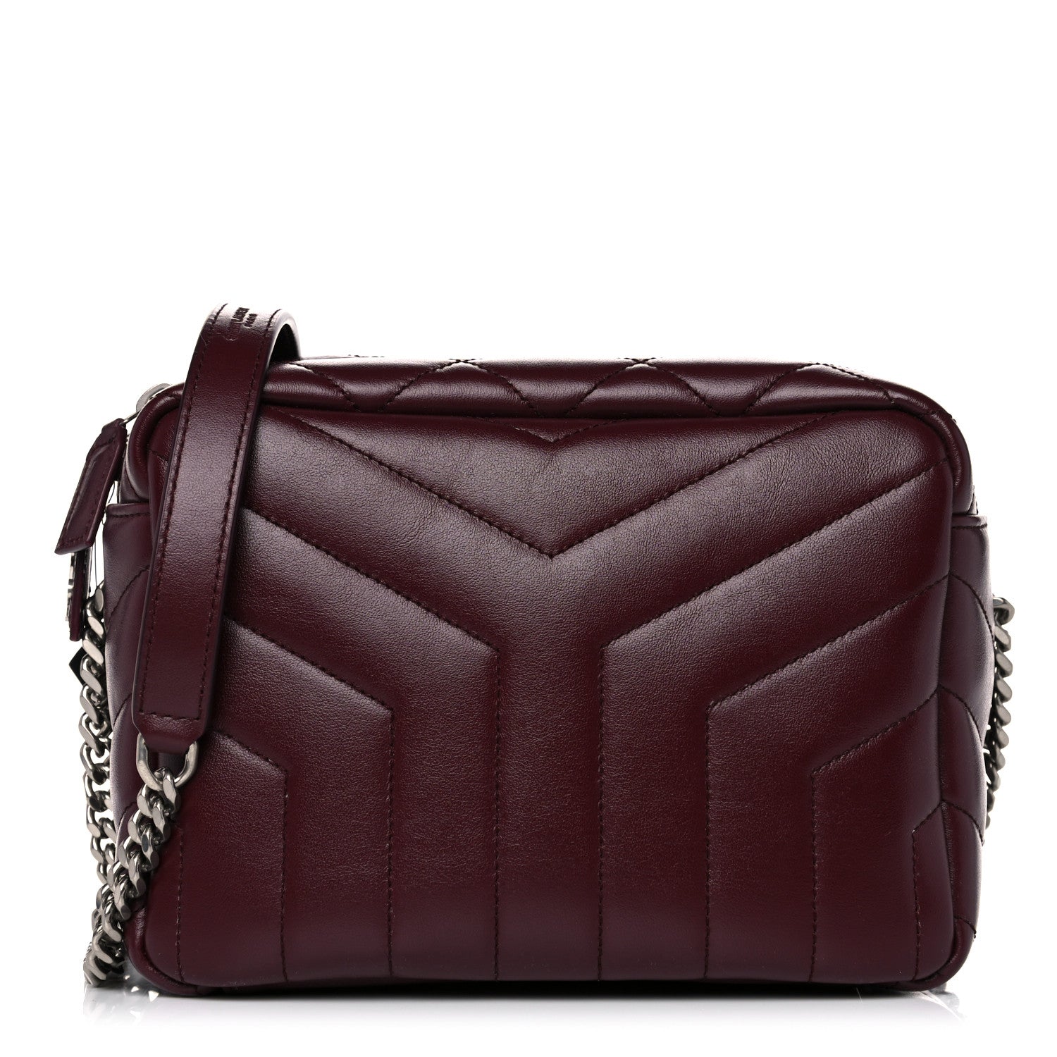 Saint Laurent Calfskin Y Quilted Monogram Small Loulou Bowling Bag Rouge Legion 1 of 9