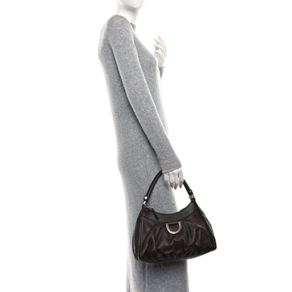 Gucci Guccissima Small D Gold Ring Shoulder Bag Chocolate Brown 3 of 9