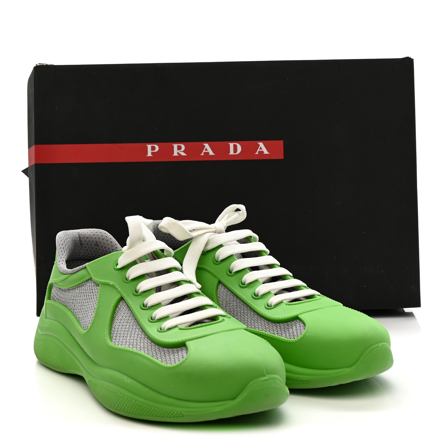 PRADA オリーブグリーン レースアップブーツ 37 ／24cm 直営SHOP限定モデル]厚底レースアップブーツ （グリーン