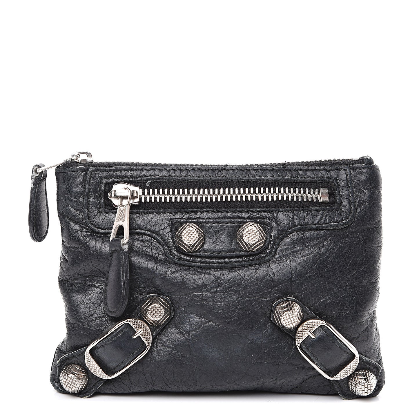 Agneau Giant 12 Silver Hardware M Porte-Monnaie Coin Purse Black