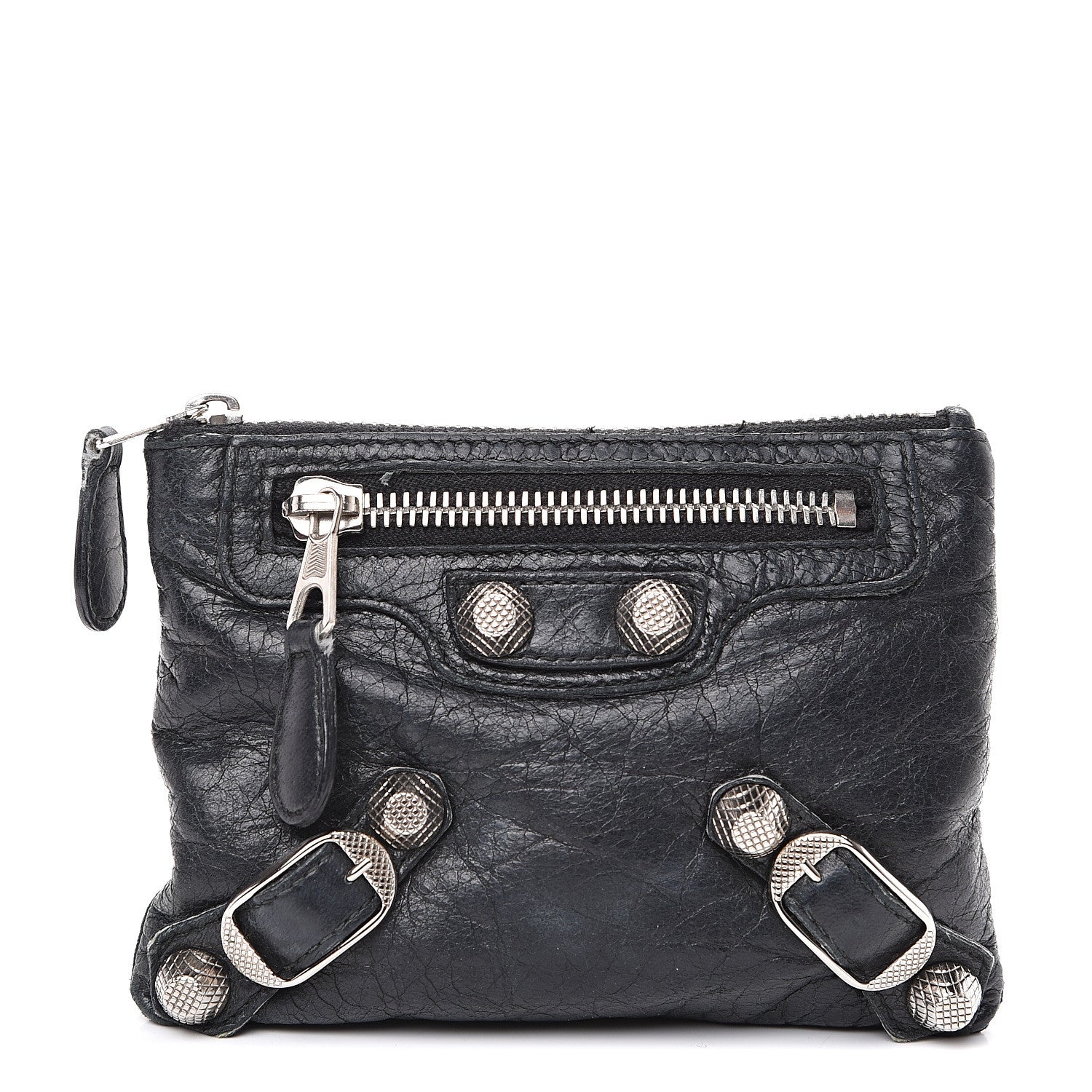 Balenciaga Agneau Giant 12 Silver Hardware M Porte-Monnaie Coin Purse Black 1 of 9
